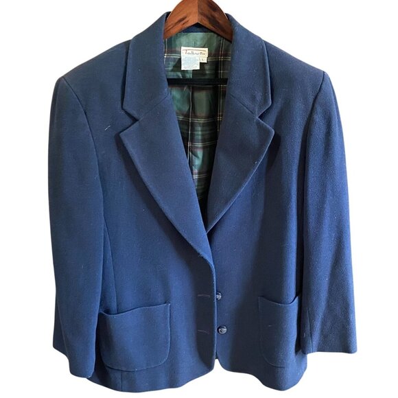 Talbots Jackets & Blazers - Talbots Women's Blazer Jacket Large Navy Blue Wool Blend Three Button Workwear